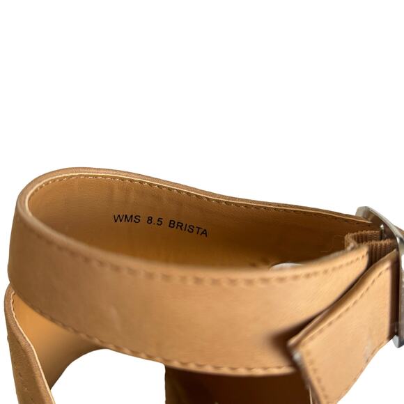 Dolce Vita Brista Brown Faux Leather Stacked Heel Ankle Strap Sandals Size 8.5 - Picture 8 of 9